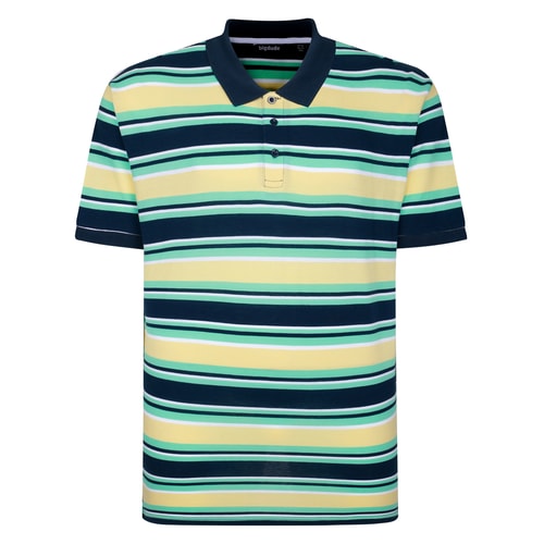 Bigdude Striped Polo Shirt Navy Tall